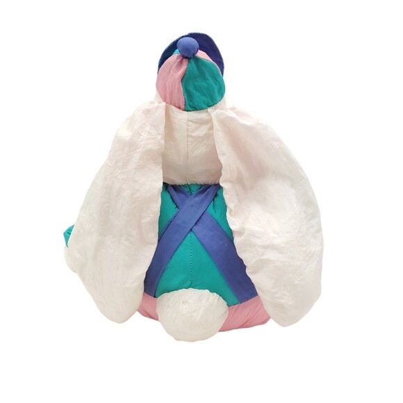 Vintage Dept 56 White‎ Nylon Easter Bunny Rabbit Plush Stuffed Animal 80s - Picture 2 of 6